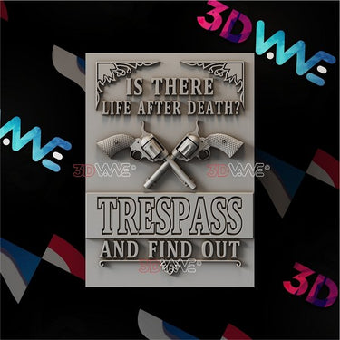 GUNS WARNING SIGN 3d stl 3DWave.us